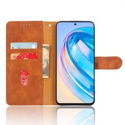 Peňaženkové puzdro Solid hnedé – Honor X8a | Lacné Kryty Lacné Kryty | Peňaženkové puzdro Solid hnedé – Honor X8a | Lacné Kryty