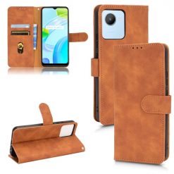 Lacné Kryty | Peňaženkové puzdro Solid hnedé – Realme C30 | Lacné Kryty