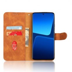 Lacné Kryty | Peňaženkové puzdro Solid hnedé – Xiaomi 13 Pro | Lacné Kryty