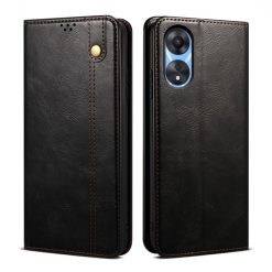 Lacné Kryty | Peňaženkové puzdro Wax case čierne – Oppo A78 5G | Lacné Kryty