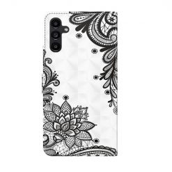 Lacné Kryty | Knižkové puzdro Trendy Cross case Čierno-biele mandaly – Samsung Galaxy A14 4G/5G | Lacné Kryty