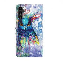 Lacné Kryty | Knižkové puzdro Trendy Cross case Farebná sova – Samsung Galaxy A14 4G/5G | Lacné Kryty
