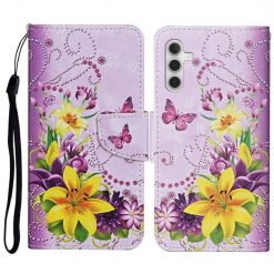 Lacné Kryty | Knižkové puzdro Trendy Cross case Fialový motýľ – Samsung Galaxy A54 5G | Lacné Kryty