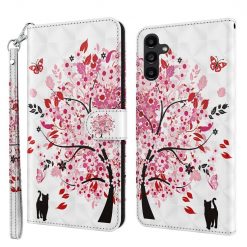 Lacné Kryty | Knižkové puzdro Trendy Cross case Mačka pod stromom – Samsung Galaxy A14 4G/5G | Lacné Kryty
