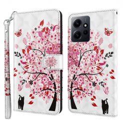 Lacné Kryty | Knižkové puzdro Trendy Cross case Mačka pod stromom – Xiaomi Redmi Note 12 (4G) | Lacné Kryty