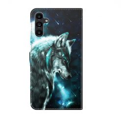 Knižkové puzdro Trendy Cross case Nočný vlk – Samsung Galaxy A14 4G/5G | Lacné Kryty Lacné Kryty | Knižkové puzdro Trendy Cross case Nočný vlk – Samsung Galaxy A14 4G/5G | Lacné Kryty