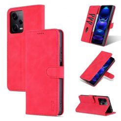 Lacné Kryty | Peňaženkové puzdro AZNS Skin Feel červené – Xiaomi Redmi Note 12 5G | Lacné Kryty