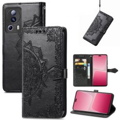 Lacné Kryty | Peňaženkové puzdro Embossing Pattern Mandala Flower čierne – Xiaomi 13 Lite | Lacné Kryty