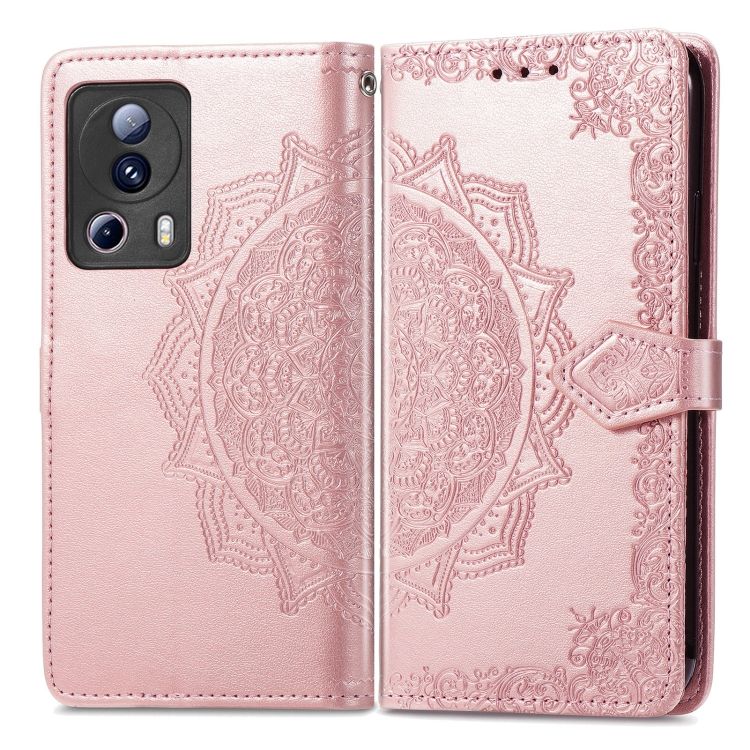 Peňaženkové puzdro Embossing Pattern Mandala Flower ružové – Xiaomi 13 Lite