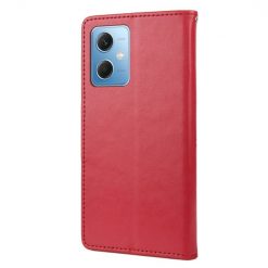 Lacné Kryty | Peňaženkové puzdro Embossing Pattern Motýľ a kvet červené – Xiaomi Redmi Note 12 5G | Lacné Kryty