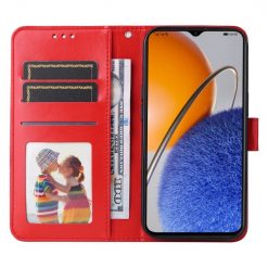 Lacné Kryty | Peňaženkové puzdro Embossing Pattern Slnečnica červené – Huawei Nova Y61 | Lacné Kryty