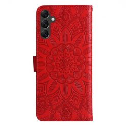 Peňaženkové puzdro Embossing Pattern Slnečnica červené – Samsung Galaxy A14 4G/5G | Lacné Kryty Lacné Kryty | Peňaženkové puzdro Embossing Pattern Slnečnica červené – Samsung Galaxy A14 4G/5G | Lacné Kryty