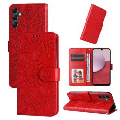 Peňaženkové puzdro Embossing Pattern Slnečnica červené – Samsung Galaxy A14 4G/5G | Lacné Kryty Lacné Kryty | Peňaženkové puzdro Embossing Pattern Slnečnica červené – Samsung Galaxy A14 4G/5G | Lacné Kryty