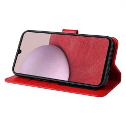 Peňaženkové puzdro Embossing Pattern Slnečnica červené – Samsung Galaxy A14 4G/5G | Lacné Kryty Lacné Kryty | Peňaženkové puzdro Embossing Pattern Slnečnica červené – Samsung Galaxy A14 4G/5G | Lacné Kryty