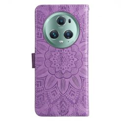 Lacné Kryty | Peňaženkové puzdro Embossing Pattern Slnečnica fialové – Honor Magic 5 Pro 5G | Lacné Kryty
