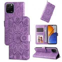 Peňaženkové puzdro Embossing Pattern Slnečnica fialové – Huawei Nova Y61 | Lacné Kryty Lacné Kryty | Peňaženkové puzdro Embossing Pattern Slnečnica fialové – Huawei Nova Y61 | Lacné Kryty