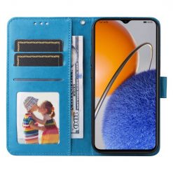 Lacné Kryty | Peňaženkové puzdro Embossing Pattern Slnečnica modré – Huawei Nova Y61 | Lacné Kryty