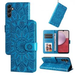 Peňaženkové puzdro Embossing Pattern Slnečnica modré – Samsung Galaxy A14 4G/5G | Lacné Kryty Lacné Kryty | Peňaženkové puzdro Embossing Pattern Slnečnica modré – Samsung Galaxy A14 4G/5G | Lacné Kryty