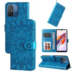 Peňaženkové puzdro Embossing Pattern Slnečnica modré – Xiaomi Redmi 12C | Lacné Kryty Lacné Kryty | Peňaženkové puzdro Embossing Pattern Slnečnica modré – Xiaomi Redmi 12C | Lacné Kryty