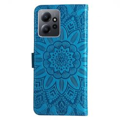 Lacné Kryty | Peňaženkové puzdro Embossing Pattern Slnečnica modré – Xiaomi Redmi Note 12 (4G) | Lacné Kryty