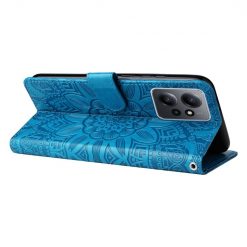 Lacné Kryty | Peňaženkové puzdro Embossing Pattern Slnečnica modré – Xiaomi Redmi Note 12 (4G) | Lacné Kryty