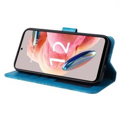 Lacné Kryty | Peňaženkové puzdro Embossing Pattern Slnečnica modré – Xiaomi Redmi Note 12 (4G) | Lacné Kryty