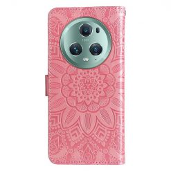 Lacné Kryty | Peňaženkové puzdro Embossing Pattern Slnečnica ružové – Honor Magic 5 Pro 5G | Lacné Kryty
