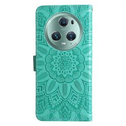 Lacné Kryty | Peňaženkové puzdro Embossing Pattern Slnečnica zelené – Honor Magic 5 Pro 5G | Lacné Kryty