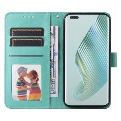 Lacné Kryty | Peňaženkové puzdro Embossing Pattern Slnečnica zelené – Honor Magic 5 Pro 5G | Lacné Kryty