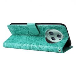 Lacné Kryty | Peňaženkové puzdro Embossing Pattern Slnečnica zelené – Honor Magic 5 Pro 5G | Lacné Kryty