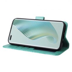 Lacné Kryty | Peňaženkové puzdro Embossing Pattern Slnečnica zelené – Honor Magic 5 Pro 5G | Lacné Kryty