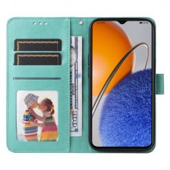 Lacné Kryty | Peňaženkové puzdro Embossing Pattern Slnečnica zelené – Huawei Nova Y61 | Lacné Kryty