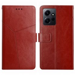 Lacné Kryty | Peňaženkové puzdro Geometric Pattern case hnedé – Xiaomi Redmi Note 12 (4G) | Lacné Kryty