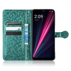 Lacné Kryty | Peňaženkové puzdro Honeycomb Dot Texture Case zelené – T Phone Pro / T Phone Pro (2023) | Lacné Kryty