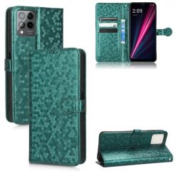Lacné Kryty | Peňaženkové puzdro Honeycomb Dot Texture Case zelené – T Phone Pro / T Phone Pro (2023) | Lacné Kryty