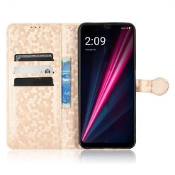 Peňaženkové puzdro Honeycomb Dot Texture Case zlaté – T Phone Pro / T Phone Pro (2023) | Lacné Kryty Lacné Kryty | Peňaženkové puzdro Honeycomb Dot Texture Case zlaté – T Phone Pro / T Phone Pro (2023) | Lacné Kryty