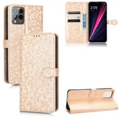 Peňaženkové puzdro Honeycomb Dot Texture Case zlaté – T Phone Pro / T Phone Pro (2023) | Lacné Kryty Lacné Kryty | Peňaženkové puzdro Honeycomb Dot Texture Case zlaté – T Phone Pro / T Phone Pro (2023) | Lacné Kryty