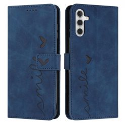 Lacné Kryty | Peňaženkové puzdro Retro Smile modré – Samsung Galaxy A14 4G/5G | Lacné Kryty