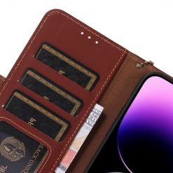 Lacné Kryty | Peňaženkové puzdro RFID Leather case hnedé – Xiaomi 13 Pro | Lacné Kryty