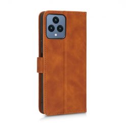 Lacné Kryty | Peňaženkové puzdro Solid hnedé – T Phone / T Phone (2023) | Lacné Kryty