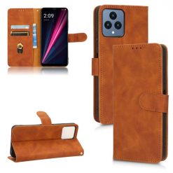 Lacné Kryty | Peňaženkové puzdro Solid hnedé – T Phone / T Phone (2023) | Lacné Kryty