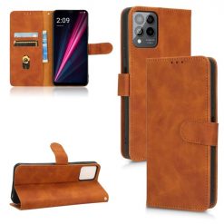 Lacné Kryty | Peňaženkové puzdro Solid hnedé – T Phone Pro / T Phone Pro (2023) | Lacné Kryty
