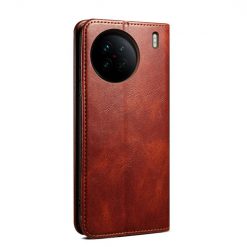 Lacné Kryty | Peňaženkové puzdro Wax case hnedé – Vivo X90 Pro | Lacné Kryty