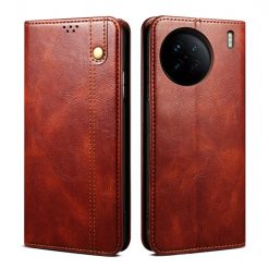Lacné Kryty | Peňaženkové puzdro Wax case hnedé – Vivo X90 Pro | Lacné Kryty