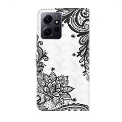 Lacné Kryty | Knižkové puzdro Trendy Cross case Čierno-biele mandaly – Xiaomi Redmi Note 12 (4G) | Lacné Kryty