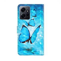 Knižkové puzdro Trendy Cross case Modré motýle – Xiaomi Redmi Note 12 (4G) | Lacné Kryty Lacné Kryty | Knižkové puzdro Trendy Cross case Modré motýle – Xiaomi Redmi Note 12 (4G) | Lacné Kryty