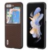Lacné Kryty | Kryt Abeel Carbon Fiber svetlohnedý – Samsung Galaxy Z Flip 5 | Lacné Kryty