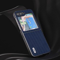 Lacné Kryty | Kryt Abeel Carbon Fiber tmavomodrý – Samsung Galaxy Z Flip 5 | Lacné Kryty