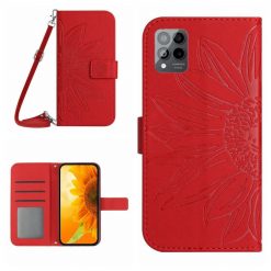 Peňaženkové puzdro Embossing Pattern Kvet červené – T Phone Pro / T Phone Pro (2023) | Lacné Kryty Lacné Kryty | Peňaženkové puzdro Embossing Pattern Kvet červené – T Phone Pro / T Phone Pro (2023) | Lacné Kryty
