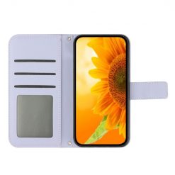 Lacné Kryty | Peňaženkové puzdro Embossing Pattern Kvet fialové – T Phone Pro / T Phone Pro (2023) | Lacné Kryty